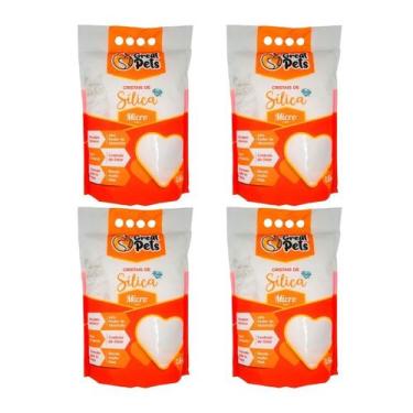 Imagem de 4 Areia Cristais De Sílica Fina Great Pets Para Gatos 1,6 Kg
