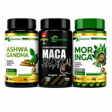 Imagem de Combo Ashwagandha Ma ca Pe ruana negra black e Moringa 120 cápsulas ca