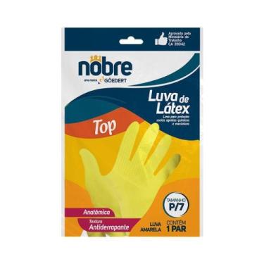 Imagem de Luva borracha/latex "P/7" amarela TOP CA 39042 - Nobre