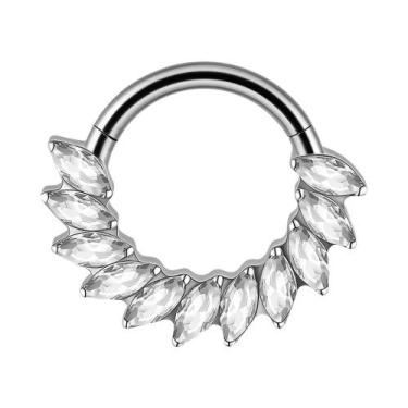 Imagem de Piercing De Titânio Com Anel Dividido E Zircônias Brancas Multiformato