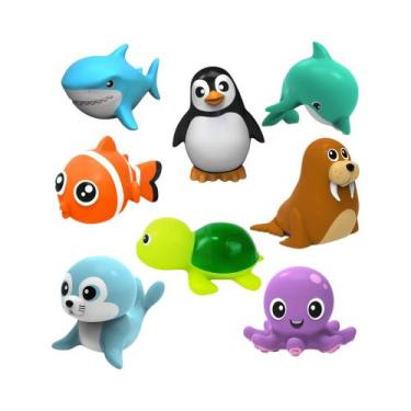 Imagem de Brinquedos De Banho De Animais Marinhos 8 Peças, Brinquedos De Banho D