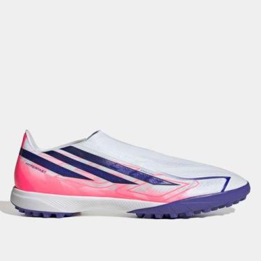 Imagem de Chuteira Society Adidas F50 Hyperfast League Copa Do Mundo, Branco, Ro