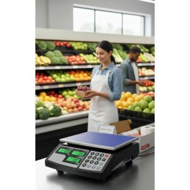 Imagem de Balança Comercial Digital 31kg Preta Porta Serial Pesar - Congratulati