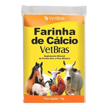 Imagem de Suplemento Farinha De Cálcio 1kg Aves-Bovinos-Suínos VetBras