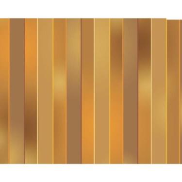 Imagem de Papel Presente Bobina Couché 60CM Modelo. 271 Listrado Ouro Bobina 100