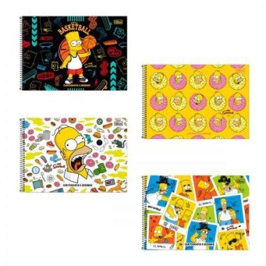 Imagem de Caderno espiral capa dura cartografia 80 folhas Simpsons - Tilibra