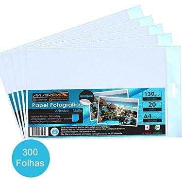 Imagem de Papel Fotográfico Adesivo Fosco Matte 130g A4 Marpax 300Fls