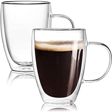Imagem de Kit 2 Xícaras de Vidro Duplo - 350ml