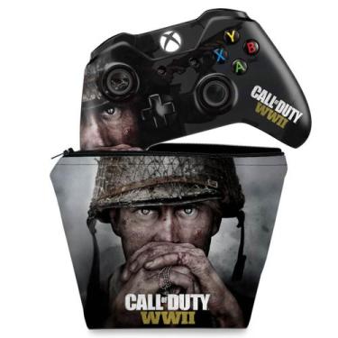 Imagem de Capa Case E Skin Compatível Xbox One Fat Controle - Call Of Duty Ww2 -