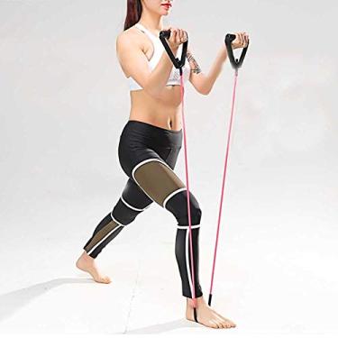 Imagem de Faixa de exercício, faixa de borracha elástica, tubo de corda de treino, fitness, com alças confortáveis, portátil, leve, treinamento de força, tonificação muscular, para homens/mulheres