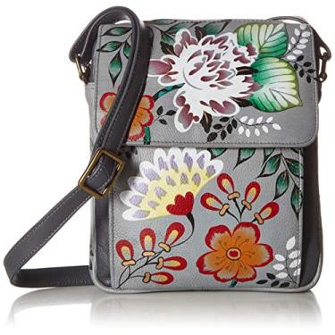 Imagem de Anna by Anuschka Couro genuíno feminino estilo mensageiro médio transversal | Organizador chique e elegante, Garden Off Eden, One Size