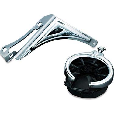 Imagem de Kuryakyn Acessório para motocicleta 1482: Suporte para bebida/copo de passageiro com cesta de malha para motocicletas Harley-Davidson 1998-2013, lado direito, cromado