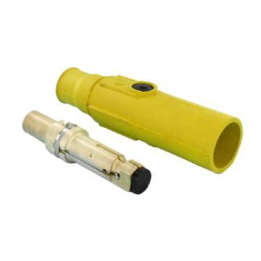 Imagem de Leviton Contato e isolador tipo câmera de mastro único 23L21-Y série 23, conector macho de travamento no nariz cônico, crimpado, máximo de 690 A, amarelo