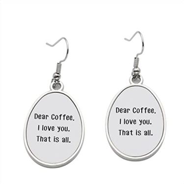 Imagem de Brinco Dear Coffee I Love You That is All - Brincos com pingente para meninas - Presente de festa de aniversário dos namorados