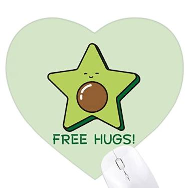 Imagem de Mousepad de coração art déco, abacate, pentagrama de abacate, tapete de borracha, tapete de jogos para escritório