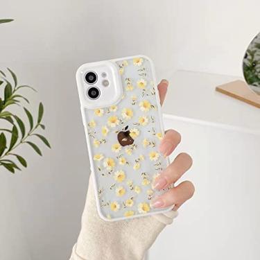 Imagem de Capa de telefone de flor amarela bonita para iphone 12 11 pro max para iphone xr xs xsmax 8 7 plus capa traseira proteger, amarelo, para iphone 7plus ou 8plus