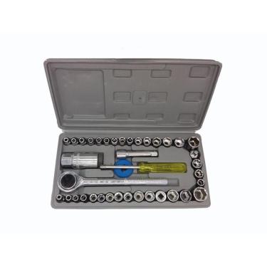 Imagem de Jogo Catraca Soquete Reversível Pito 40 Peças sextavado