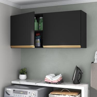 Imagem de Armário Lavanderia Multiuso 2 Portas Multimóveis MP5017 Preto