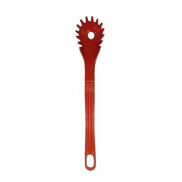 Imagem de Colher Pegador Macarrão Nylon Talher Utensílio Vermelho 28cm