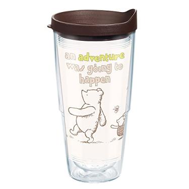 Imagem de Tervis Copo de viagem Disney Winnie the Pooh Group feito nos EUA copo isolado de parede dupla mantém as bebidas frias e quentes, 680 g, clássico
