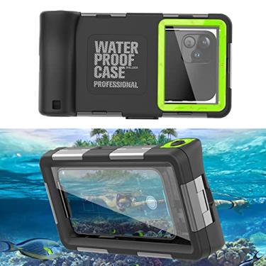 Imagem de Capa de celular universal para mergulho subaquático para iPhone 13 Pro Max/12/11, Samsung Galaxy S22 Ultra/S21/S20, Google Pixel 6/6 Pro.15 m fotografia subaquática para vídeo fotográfico de mergulho (verde)