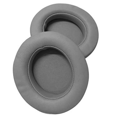 Imagem de mingzhe Fone de ouvido montado na cabeça Almofadas de ouvido de espuma de memória de substituição Almofadas de ouvido macias e respiráveis Compatível com Razer Kraken 7.1 V2 cinza