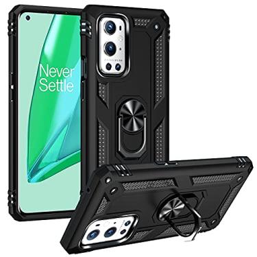 Imagem de Dionsibei Capa de impacto de queda de grau militar para Oneplus 9 Pro Capa Oneplus 9 Pro 5G 360 metal anel giratório suporte suporte armadura resistente à prova de choque para Oneplus 9 Pro capa de