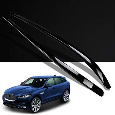 Imagem de UDP 2 peças kits de rack de teto adequados para Jaguar F-Pace F Pace 2016-2020 alumínio trilho de teto rack de teto barra lateral preto