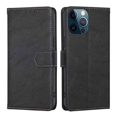 Imagem de MojieRy Estojo Fólio de Capa de Telefone for ALCATEL 1SE 2020, Couro PU Premium Capa Slim Fit for 1SE 2020, 3 slots de cartão, instalação fácil, Preto