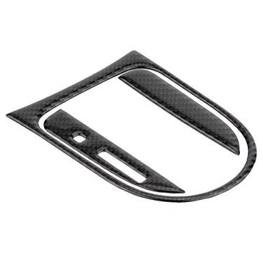 Imagem de Guarnição da capa do painel de engrenagens, pacote com 3 adesivos decorativos da capa do painel de engrenagens do interior do carro em fibra de carbono para 2015-2017