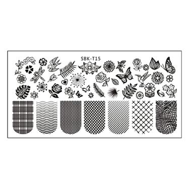 Imagem de Modelo De Carimbo De Unha Diy Impressão De Unhas De Unhas Estamplas De Estampagem Unhas Texture Texture Design Stamp Fool for Manicure Salon Home Halloween Natal