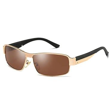 Imagem de Óculos de sol polarizados para homens mulheres moda armação quadrada raios retrô clássico designer óculos de sol para condução óculos de proteção UV400, marrom dourado, pacote B