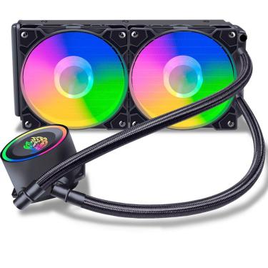 Imagem de Water Cooler 240mm Led RGB Intel e AMD Universal Kmex WAC1 130 Watts