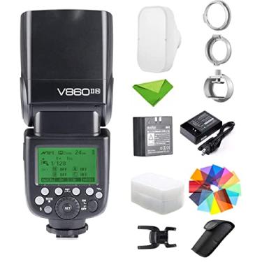 Imagem de GODOX V860II-N Kit I-TTL GN60 2.4G com Godox ML-CS1625 Difusor de Flash HSS 1/8000s Bateria de íon de lítio Câmera Flash Speedlite Light para D800 D700 D7100 D5200 D300 etc & Difusor (V860II-N)
