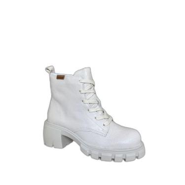 Imagem de Bota Coturno Feminino Bottero Couro Burnish Off White 334901