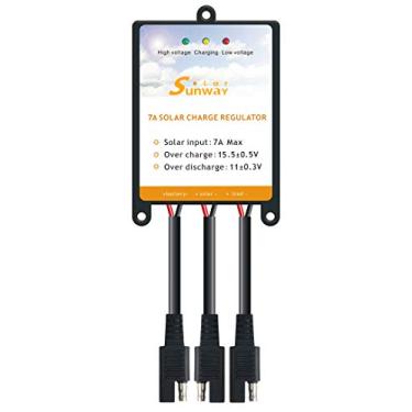 Imagem de Sunway — Controle de carga de painéis solares de 12 V, regulador de bateria 7A para proteção segura do carregador de bateria solar de 12 volts, carregador e mantenedor solar e kit de sistema alimentado por energia solar