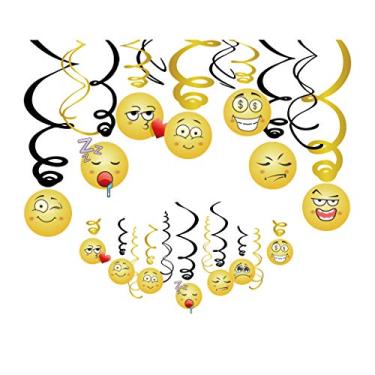 Imagem de Decorações Emoji penduradas em espiral (30 quilos), Emoji triste, espiral de pendurar com emojis irritados, espiral de pendurar com emojis irritados, decoração de emoji para festas, juntas, celas, casa, escritório, quarto