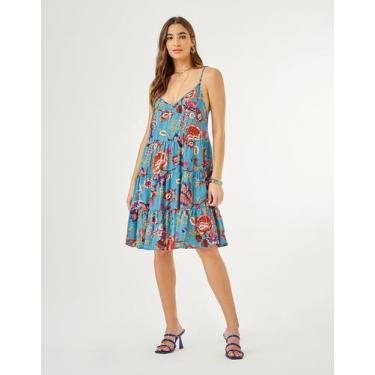 Imagem de Vestido Zinzane Feminino Curto Rosie Lurex - Azul