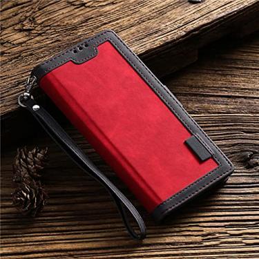 Imagem de Capa magnética de couro retrô para iPhone 14 13 12 Mini 11 X XS Pro Max XR 8 7 6 6s Plus SE 2020 2022 Flip Wallet Cards Phone Cover, Deep Red, For iPhone 7plus 8plus