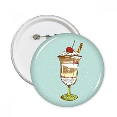 Imagem de Broche redondo de sorvete de chocolate cereja, 5 peças