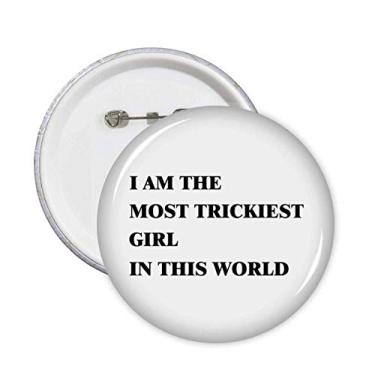 Imagem de Emblema de presente I Am The Trickiest Girl Art Deco com broches modernos, 5 peças