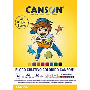 Imagem de Bloco Colorido Criativo A3 80g/m², Canson, 66667089, 8 Cores, 32 Folhas