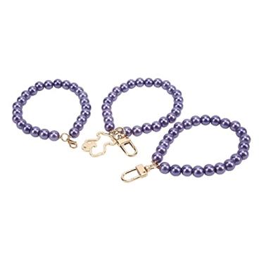 Imagem de Tgoon Pulseira de contas de pérola, capa de celular de corrente design elegante de 10 mm para capas de celular para chaveiros