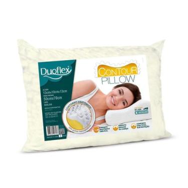 Imagem de Kit 3 Travesseiro Cervical  Geriátrico Idosos Contour Pillow Duoflex