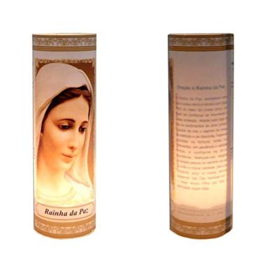Imagem de 3 Velas Votivas 7 Dias Imagem Rainha da Paz Oração Mágica