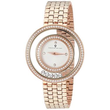 Imagem de Christian Van Sant Relógio feminino Gracieuse de quartzo de aço inoxidável com pulseira de aço inoxidável, ouro rosa, 13 (modelo: CV4832)