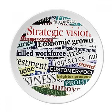 Imagem de Text Title Veias Padrão Placa de fundo Decorativa Porcelana Salver Prato de jantar