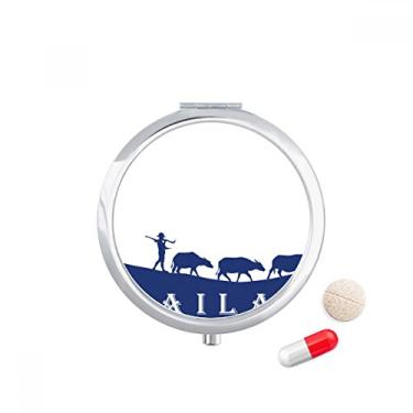 Imagem de Caixa de comprimidos de cultura alfandegária Reino da Tailândia, recipiente de armazenamento de medicamentos