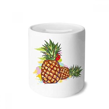 Imagem de DIYthinker Abacaxi casal desenho de frutas caixa de dinheiro caixa de cerâmica porta-moedas presente de cofrinho