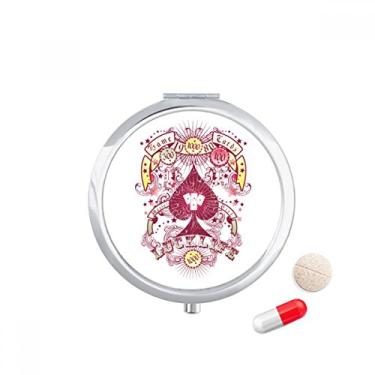 Imagem de Utensílios para jogos de baralho com padrão de cartões de jogo, porta-comprimidos, caixa de armazenamento de medicamentos